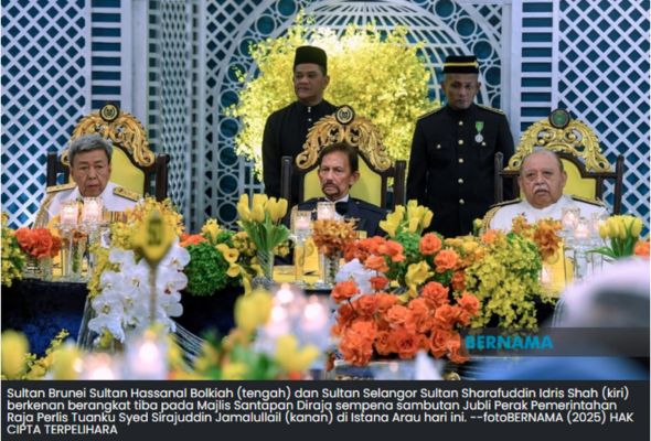 Sultan Brunei Serikan Majlis Santapan Diraja Sempena Jubli Perak Pemerintahan Raja Perlis